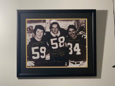 Autographed Jack Lambert, Jack Ham & Andy Russell Pittsburgh Steelers 11x14  - JSA COA - Main Line Autographs