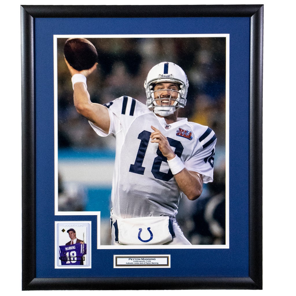 156 Peyton Manning Indianapolis Colts 'Super Bowl 41 Throw' Framed Rookie  Card Display